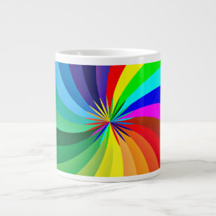 Rainbow Coloured Mandala-46556 Large Coffee Mug