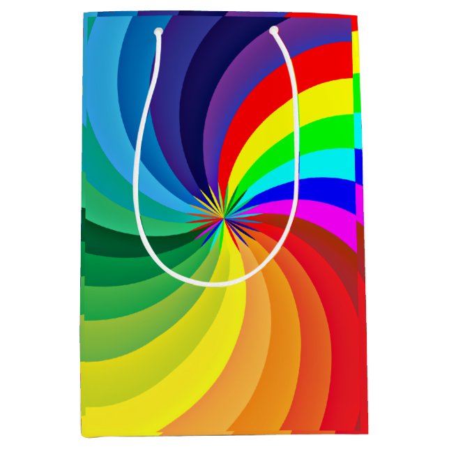 Rainbow Coloured Mandala-46556 Medium Gift Bag (Front)