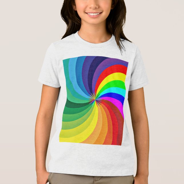 Rainbow Coloured Mandala-46556 Tri-Blend Shirt (Front)