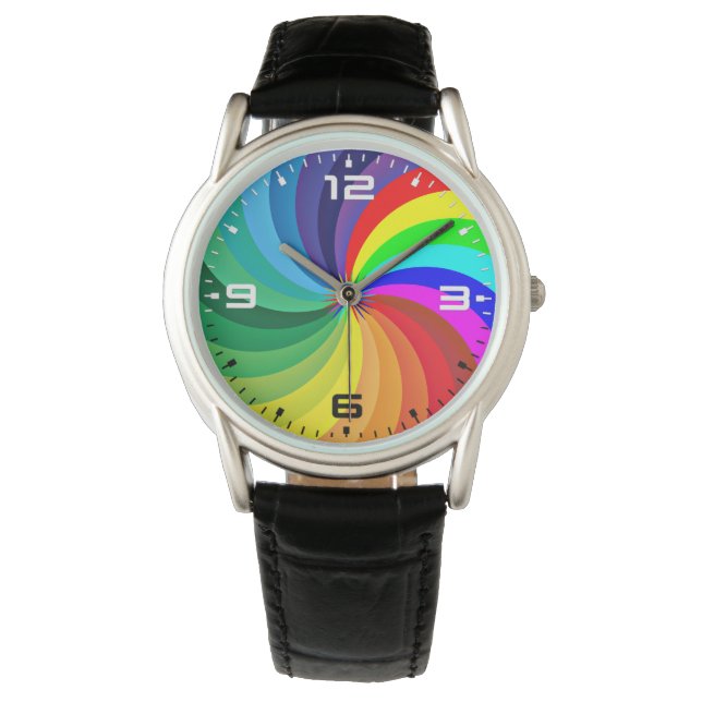 Rainbow Coloured Mandala-46556 Watch (Front)