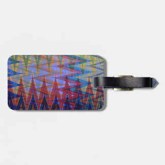 Rainbow coloured Modern Marbling Swoon pattern Luggage Tag
