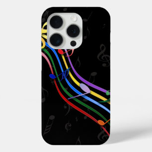 Rainbow Coloured Music Notes  iPhone 15 Pro Case