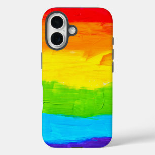 Rainbow Coloured Paint Strokes iPhone 16 Case