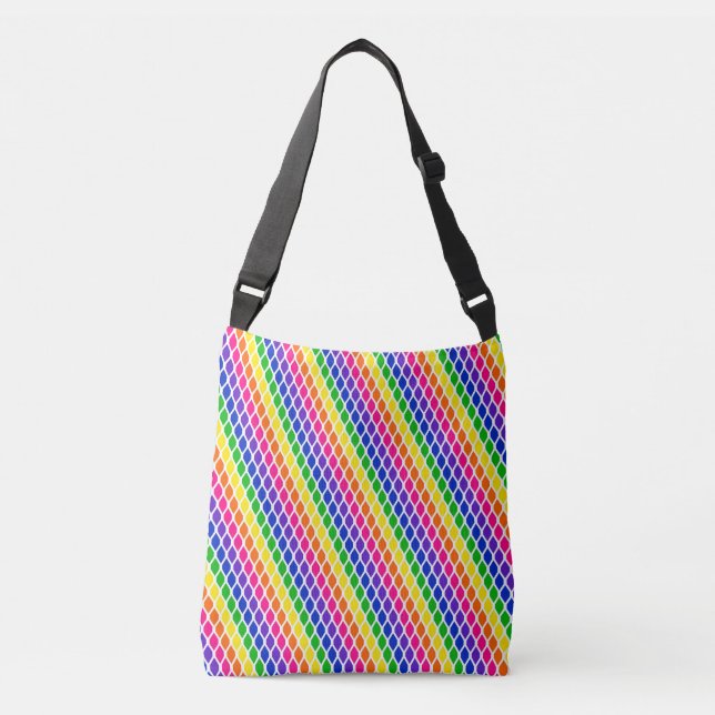Rainbow Coloured Pattern Crossbody Bag (Front)