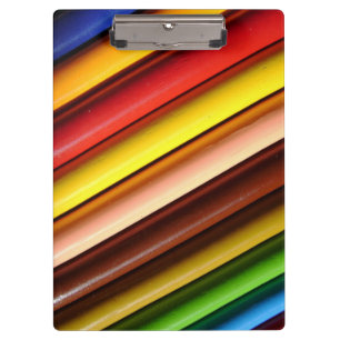 Rainbow Coloured Pencils Clipboard
