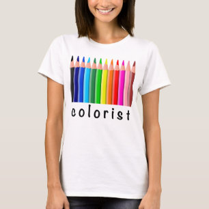 Rainbow Coloured Pencils Colourist Design T-Shirt