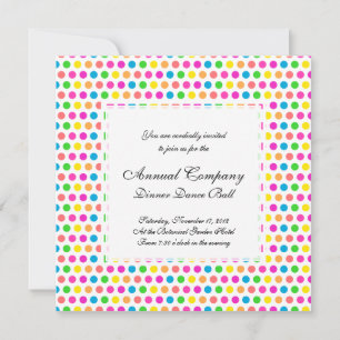 Rainbow Coloured Polka Dots Fun Happy Pattern Invitation