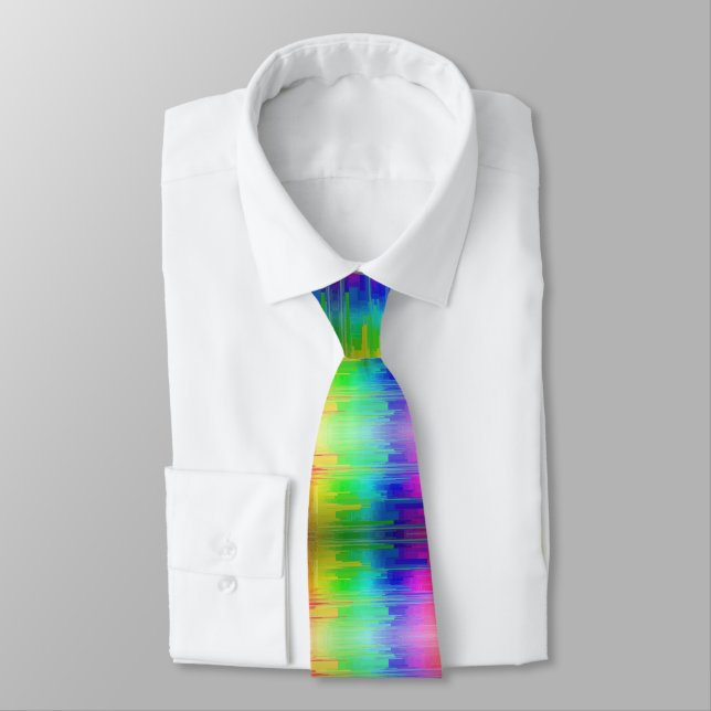 Rainbow Coloured Pride Tie (Tied)
