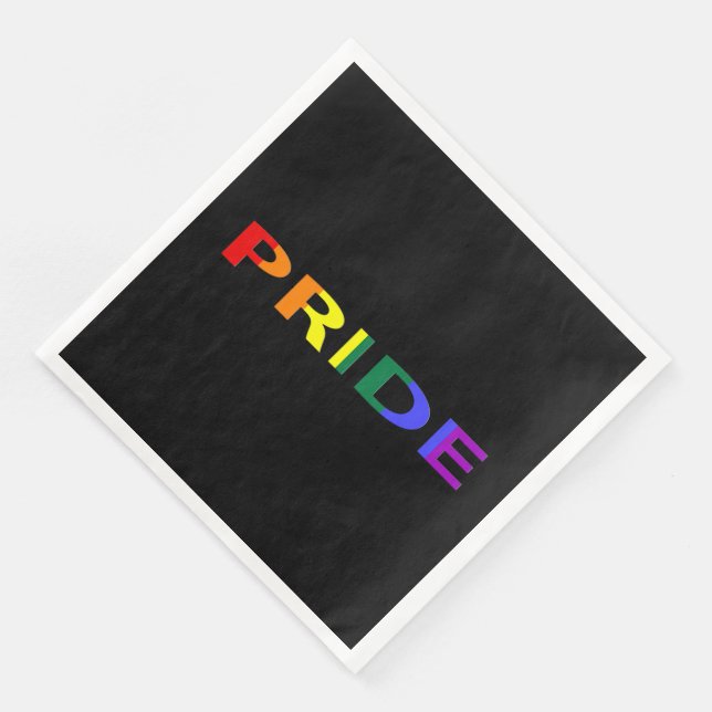 Rainbow Coloured Pride Word Napkin (Corner)