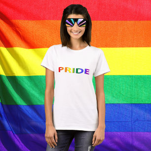 Rainbow Coloured Pride Word T-Shirt