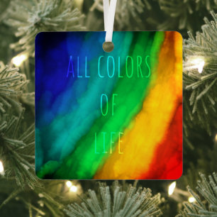Rainbow Coloured Quoted LGBTQ Equality Metal Ornam Metal Tree Decoration
