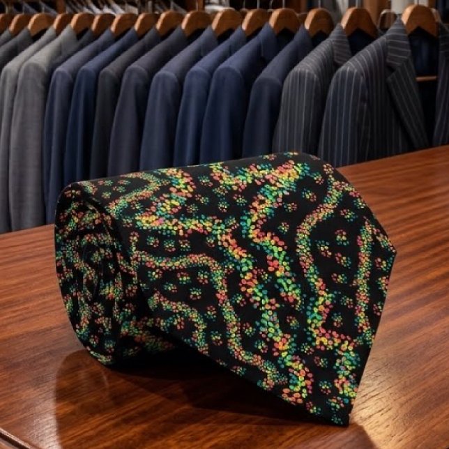 Rainbow Coloured Seurat Style Pointillism Pattern  Tie (Creator Uploaded)