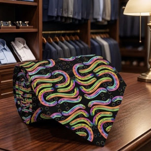 Rainbow Coloured String Rope Repeating Pattern Tie