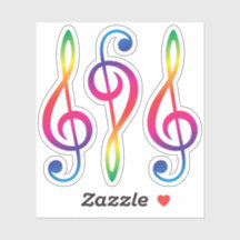 Rainbow coloured treble G clef