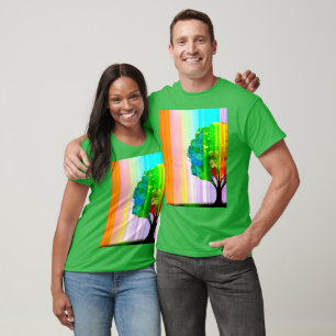 Rainbow Coloured Tree and Sky T-Shirt