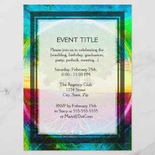 Rainbow Coloured Tree of Life Invitation