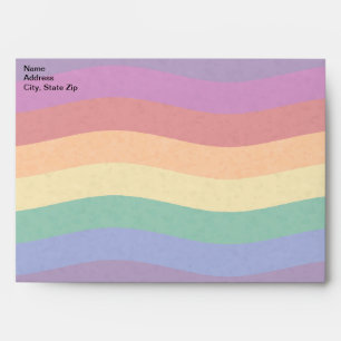 Rainbow Coloured Wavy Lines Envelopes