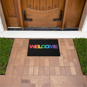 Rainbow Coloured Welcome Mat
