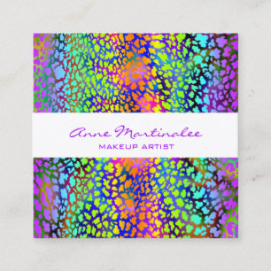 Rainbow Colourful Animal Print Square Business Car Square Business Card