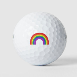 Rainbow colourful art golf balls