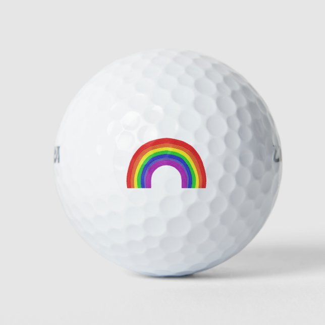 Rainbow colourful art golf balls (Front)