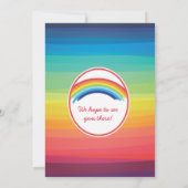Rainbow Colourful Birthday Party Invitation (Back)