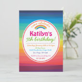 Rainbow Colourful Birthday Party Invitation (Standing Front)