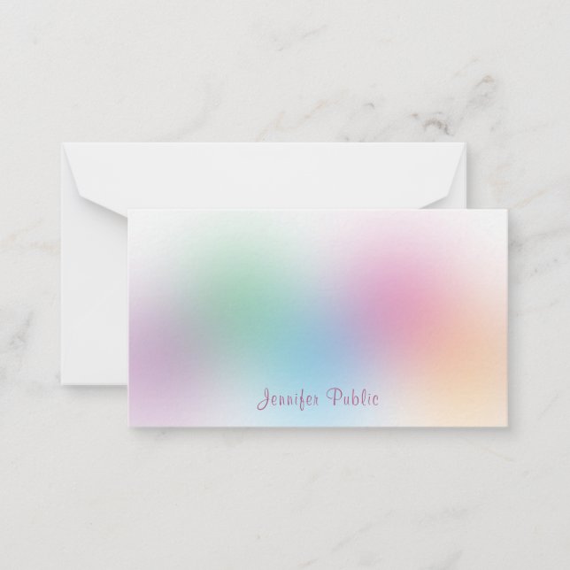 Rainbow Colourful Calligraphy Monogram Template (Front)