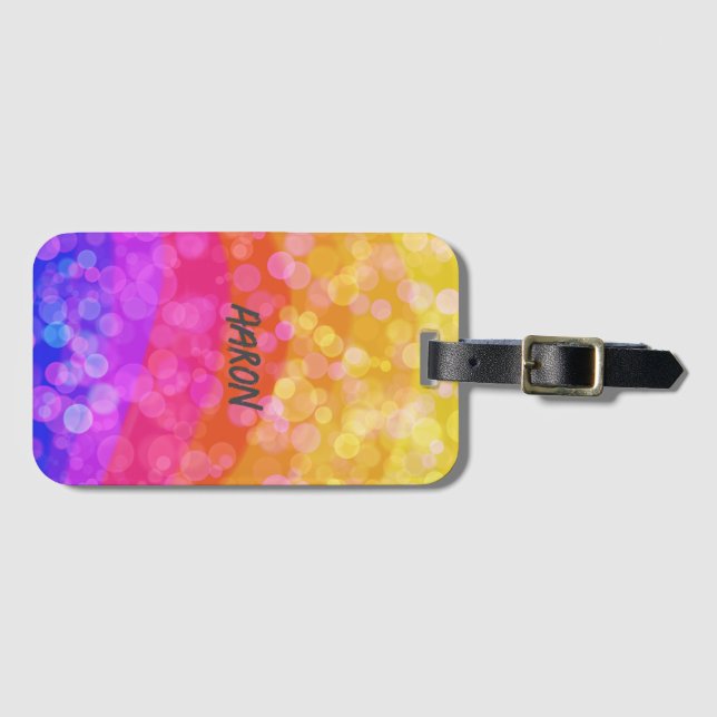 Rainbow Colourful Celebration  Luggage Tag (Front Horizontal)