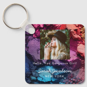 Rainbow Colourful Eyeshadow Cosmetologist Keychain