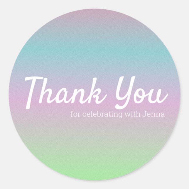 Rainbow Colourful Faux Sprinkles Classic Round Sticker (Front)