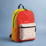 Rainbow Colourful Gumball Personalised Name Initia Printed Backpack<br><div class="desc">Rainbow colourful gumball retro candy pattern printed backpack with optional personalisation.</div>