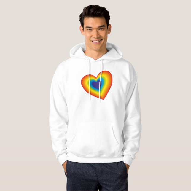 rainbow colourful heart hoodie (Front Full)