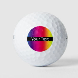 Rainbow Colourful Message  Golf Balls