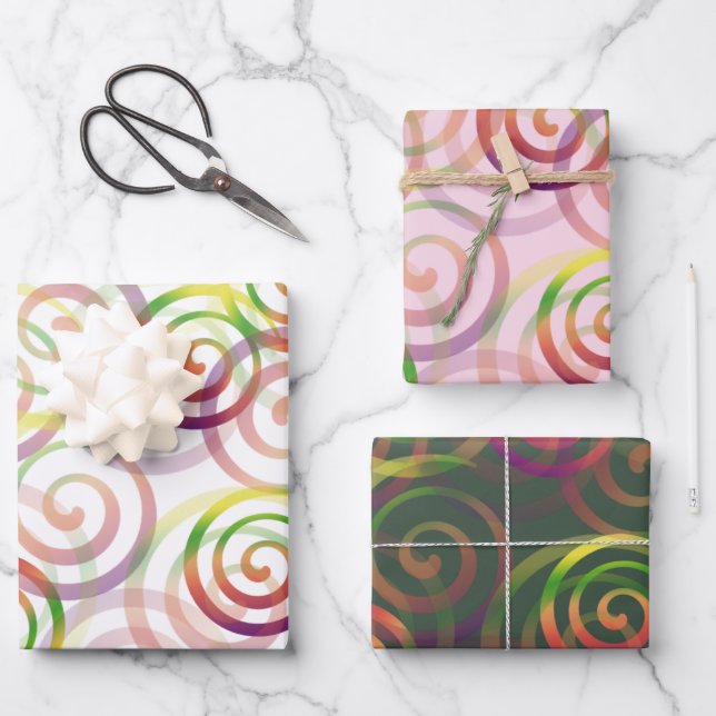 Rainbow Colourful Modern Pattern Wrapping Paper Sheet (Front)