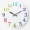 rainbow colourful numbers wall clock