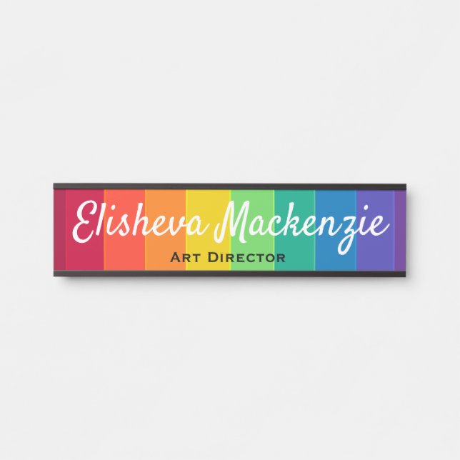 Rainbow Colourful Office Door Signs Sign Plate (Front)