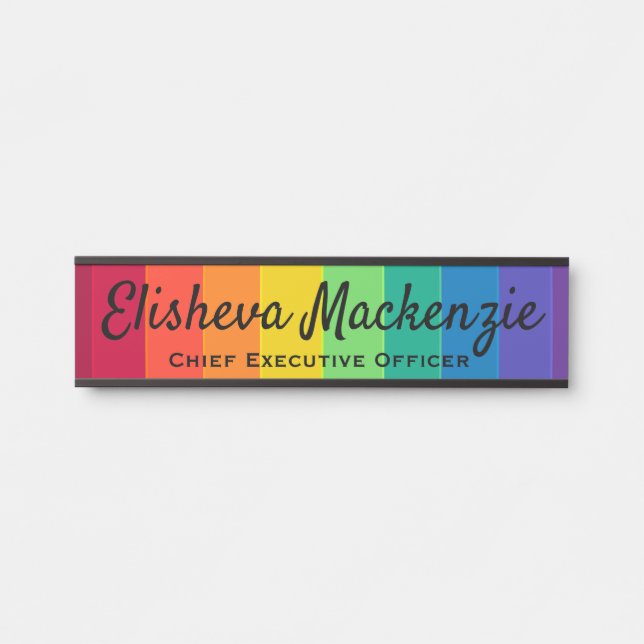 Rainbow Colourful Office Door Signs Sign Plate (Front)