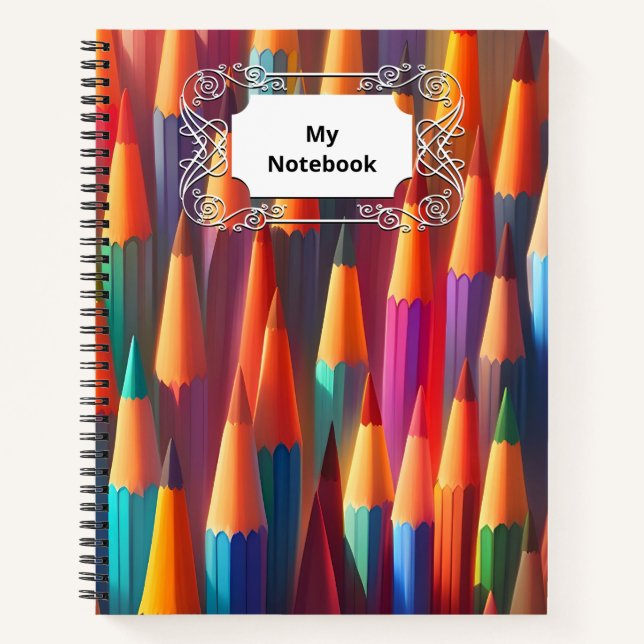 Rainbow Colourful Pencil Palette Watercolor Notebook (Front)