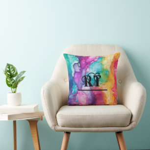 Rainbow Colourful Watercolor Cushion