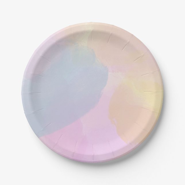 Rainbow Colourful Watercolor Paper Plate (Front)