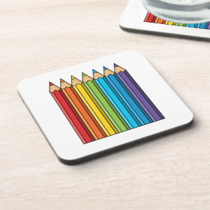 Rainbow Colouring Pencils Coaster