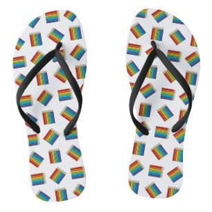 Rainbow Colouring Pencils Flip Flops