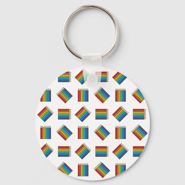 Rainbow Colouring Pencils Key Ring (Front)