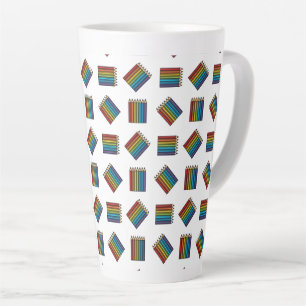 Rainbow Colouring Pencils Latte Mug