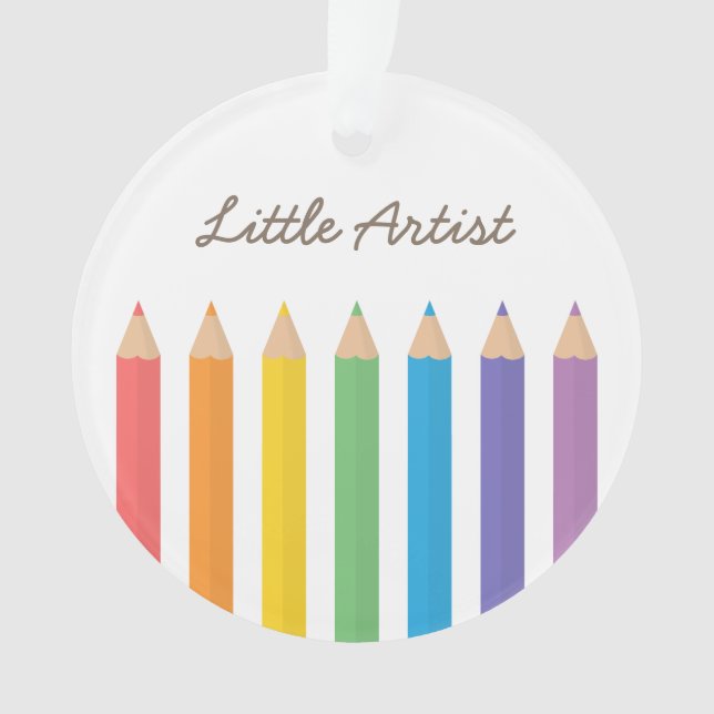 Rainbow Colouring Pencils School Kids Room Decor Ornament (Front)