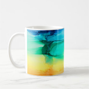 Rainbow colours, abstract acrylic mix. coffee mug