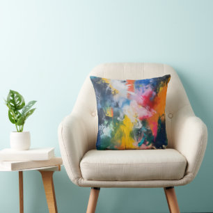 Rainbow Colours Abstract Art Cushion