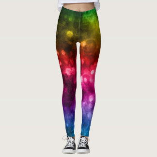 Rainbow Colours Abstract Bokeh Design Leggings