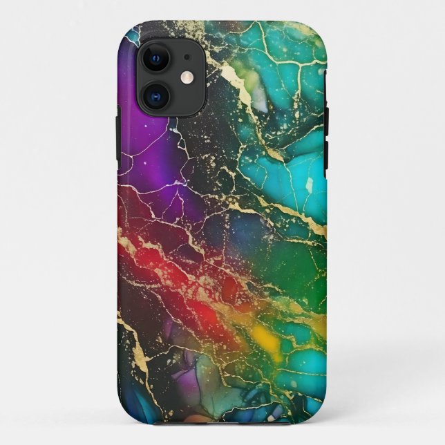 Rainbow Colours Alcohol Ink Painting Case-Mate iPhone Case (Back)